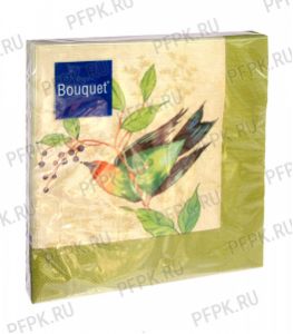 Салфетки бум. DESNA BOUQUET 33х33, 3-сл.,с рис. (20 листов) Рисунок с птицами [1..