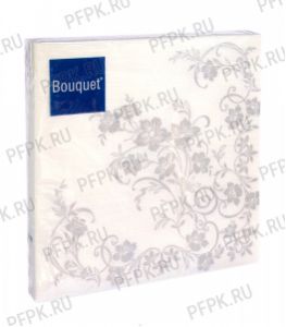 Салфетки бум. DESNA BOUQUET 33х33, 3-сл.,с рис. (20 листов) Серебряный цветок [1..