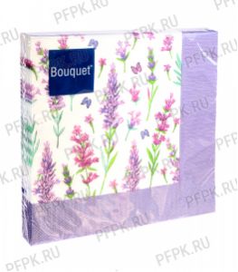 Салфетки бум. DESNA BOUQUET 33х33, 3-сл.,с рис. (20 листов) Скатерть с лавандой ..