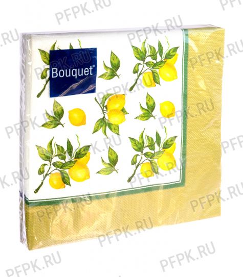 Салфетки бум. DESNA BOUQUET 33х33, 3-сл.,с рис. (20 листов) Скатерть с лимонами [12/12]