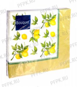 Салфетки бум. DESNA BOUQUET 33х33, 3-сл.,с рис. (20 листов) Скатерть с лимонами ..