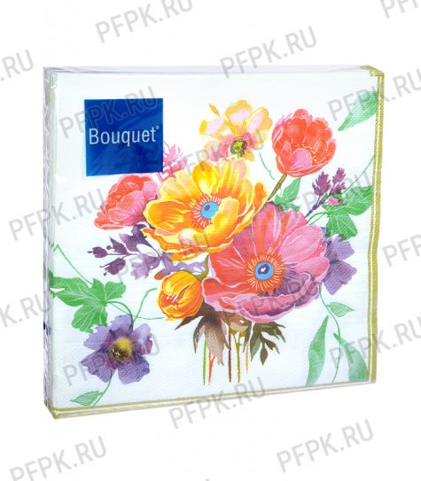 Салфетки бум. DESNA BOUQUET 33х33, 3-сл.,с рис. (20 листов) Акварельные анемоны [12/12]