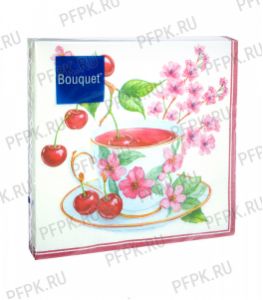 Салфетки бум. DESNA BOUQUET 33х33, 3-сл.,с рис. (20 листов) Вишневый чай [12/12]..