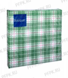 Салфетки бум. DESNA BOUQUET 33х33, 3-сл.,с рис. (20 листов) Зеленая клетка [12/1..