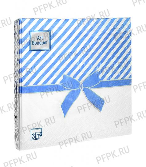 Салфетки бум. DESNA BOUQUET 33х33, 3-сл.,с рис. (20 листов) Подарок синий [12/12]