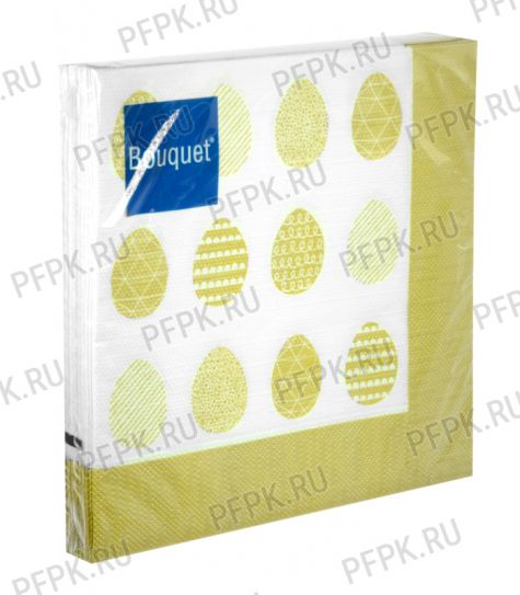 Салфетки бум. DESNA BOUQUET 33х33, 3-сл.,с рис. (20 листов) Пасха.Скатерть с золотыми яйцами [12/12]