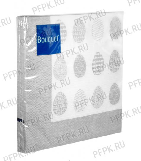 Салфетки бум. DESNA BOUQUET 33х33, 3-сл.,с рис. (20 листов) Пасха.Скатерть с серебряными яйцами [12/12]