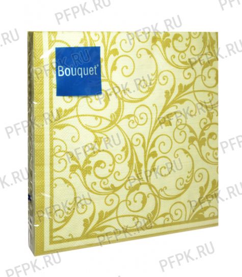 Салфетки бум. DESNA BOUQUET 33х33, 3-сл.,с рис. (20 листов) Очарование на кремовом [12/12]