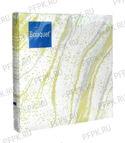 Салфетки бум. DESNA BOUQUET 33х33, 3-сл.,с рис. (20 листов) Золотой мрамор [12/12]