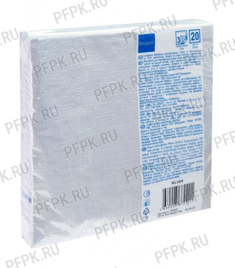 Салфетки бум. DESNA BOUQUET 33х33, 3-сл.,с рис. (20 листов) Silver [12/12]