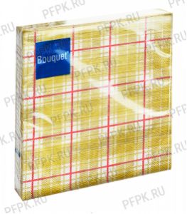 Салфетки бум. DESNA BOUQUET 33х33, 3-сл.,с рис. (20 листов) Клетка золотая [12/1..