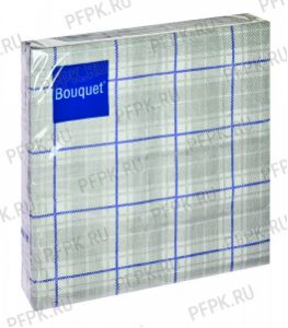 Салфетки бум. DESNA BOUQUET 33х33, 3-сл.,с рис. (20 листов) Клетка серебряная [12/12]