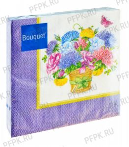 Салфетки бум. DESNA BOUQUET 33х33, 3-сл.,с рис. (20 листов) Скатерть с камелиями..
