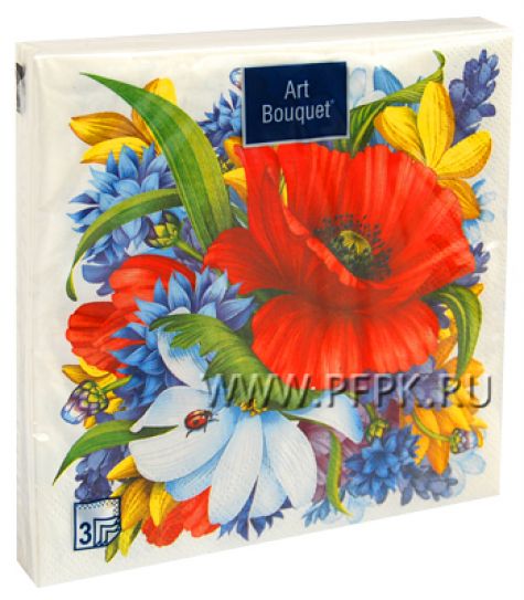 Салфетки бум. DESNA BOUQUET 33х33, 3-сл.,с рис. (20 листов) Букет [12/12]