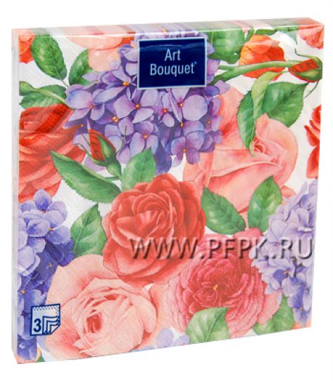 Салфетки бум. DESNA BOUQUET 33х33, 3-сл.,с рис. (20 листов) Прекрасные цветы [12/12]