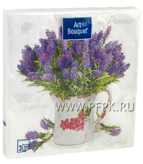 Салфетки бум. DESNA BOUQUET 33х33, 3-сл.,с рис. (20 листов) Лаванда [12/12]