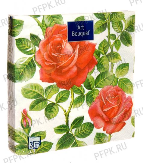 Салфетки бум. DESNA BOUQUET 33х33, 3-сл.,с рис. (20 листов) Английская роза [12/12]
