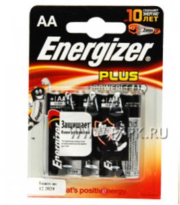 Батарейки ENERGIZER Plus LR6 (АА) алкалин (блистер 4 шт) [4/96]