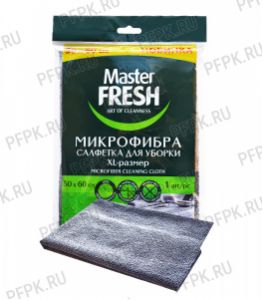 Тряпка для пола из микрофибры Master FRESH 50х60 Салфетка черная (8497) [1/20]