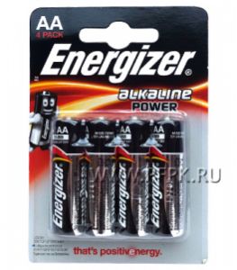 Батарейки ENERGIZER LR6 (АА) алкалин (блистер 4 шт) [4/96]