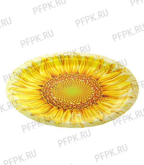 Тарелка бумажная 230 мм Подсолнух [100/500]
