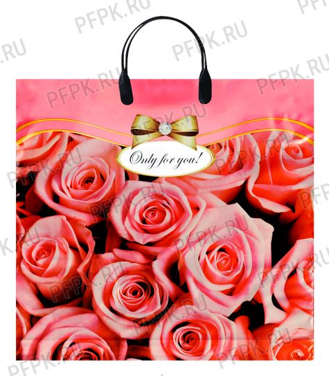 Пакет с пласт.руч. ФОТОПЕЧАТЬ 36х34 (85 мкм) ПЛР Розовые розы [10/100]