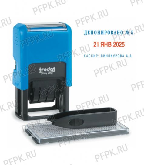 Датер самонаборный, 2 строки + дата, оттиск 41х24 мм, TRODAT 4755/4750 (230-555)