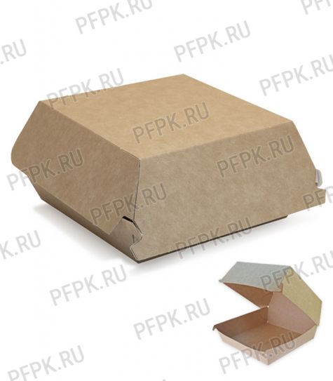 Коробка бум. для гамбургера 120х120мм h70мм крафт (L) [50/300]