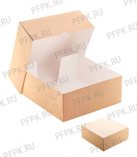 Коробка бум. V6000мл 255х255мм h105мм крафт (без окна) OSQ CAKE 6000 [1/75]