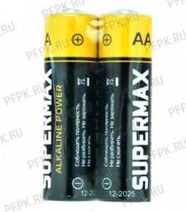 Батарейки SUPERMAX LR6 (АA) алкалин (спайка 2 шт) [40/800]