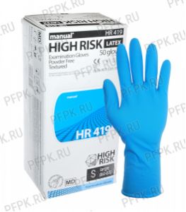Перчатки латексные MANUAL HIGH RISK (Хай риск) S [25/250]