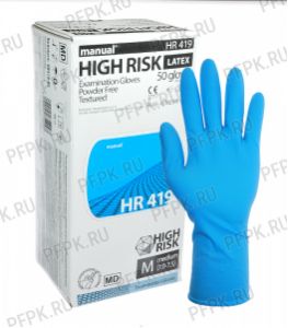 Перчатки латексные MANUAL HIGH RISK (Хай риск) M [25/250]