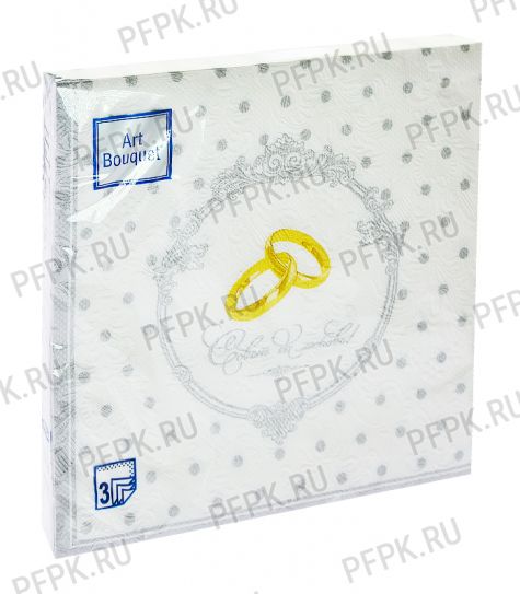 Салфетки бум. DESNA BOUQUET 33х33, 3-сл.,с рис. (16 листов) Барокко Золотые обручальные кольца [12/12]