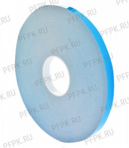 Клейкая лента двухсторонняя вспененная 19х50 125-177 Белая, Хотмелт, Голубой лайнер [1/20]