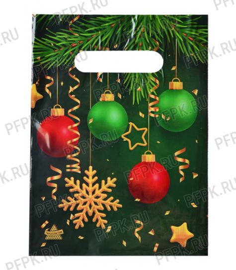 НГ БУТИК проруб.19х25 (30 мкм) ПВД, ТИКО Золотая снежинка [100/3000]