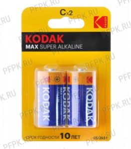 Батарейки KODAK Мax LR14 (C) алкалин (блистер 2 шт) [20/200]