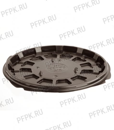 Тортница круг. d261мм Т-260 ДНО коричневая КОМУС (без крышки) ПС Шип [1/100]