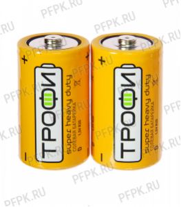 Батарейки ТРОФИ R20 (D) солевые (спайка 2 шт) CLASSIC [1/288]
