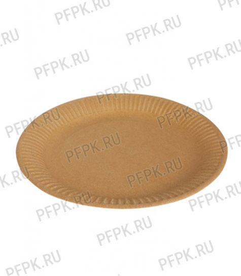 Тарелка бумажная 230 мм КРАФТ 411-086 [100/500]