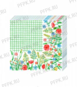 Салфетки бум. DESNA BOUQUET ORIGINAL de LUXE 33х33, 2-сл.,с рис. (20 листов) Скатерть с полевыми цветами [12/12]