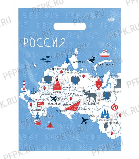 ГРЕЙ ГЛОСС, вырубная ручка 31,5х43 (50мкм) ПВД, ТИКО Наша страна [50/500]
