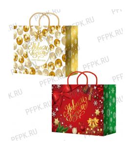 НГ сумочка бумажная 56х41х24 МЕГА (XXLH) XXLH-946/947 (С новым годом) [10/100]