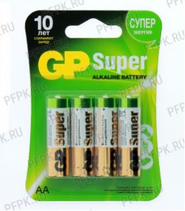 Батарейки GP Super LR6 (АА) алкалин (спайка 4 шт) [96/384]