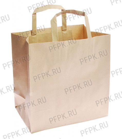 Пакет бум. с плос. руч. 320х180х320, крафт [1/250]