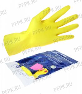 Перчатки латексные с хлопковым напылением эластичные ПРЕМИУМ M (KHL02EPR Libry) [12/240]