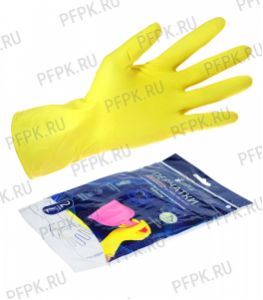 Перчатки латексные с хлопковым напылением эластичные ПРЕМИУМ L (KHL03EPR Libry) [12/240]
