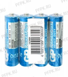 Батарейки GP PowerPlus R6 (AA) солевые (спайка 4 шт) [40/1000]