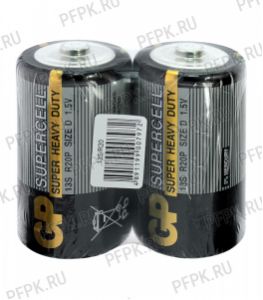 Батарейки GP Supercell R20 (D) солевые (спайка 2 шт) [20/200]