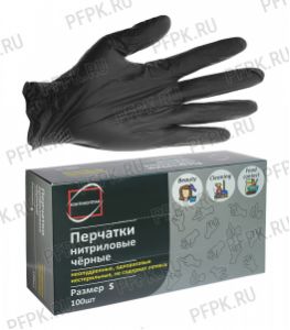 Перчатки нитриловые черные КОНТИНЕНТПАК (уп. 100шт./50пар) S [1/10]