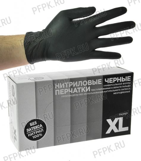 Перчатки нитриловые черные TOP GLOVE (уп. 100шт./50пар) XL [1/10]
